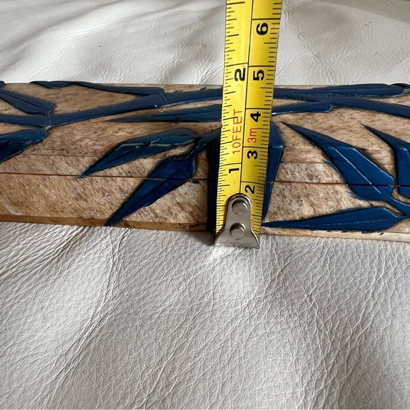 Vintage Carved Marble Asian Bamboo Motif Jewelry Trinket Box - Picture 8 of 15